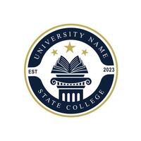 Universiteit college school- insigne logo ontwerp vector beeld