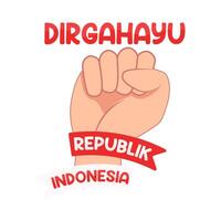 illustratie van dirgahayu republik Indonesië vector