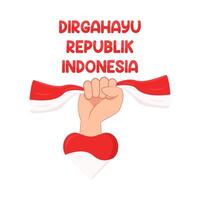 illustratie van dirgahayu republik Indonesië vector