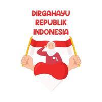 illustratie van dirgahayu republik Indonesië vector