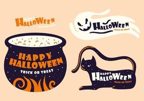 halloween inscriptie set vector