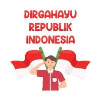 illustratie van dirgahayu republik Indonesië vector