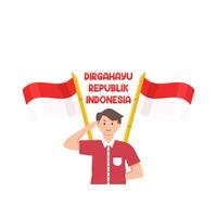 illustratie van dirgahayu republik Indonesië vector