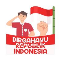 illustratie van dirgahayu republik Indonesië vector