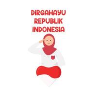 illustratie van dirgahayu republik Indonesië vector