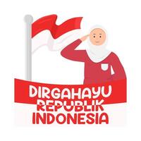 illustratie van dirgahayu republik Indonesië vector