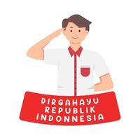 illustratie van dirgahayu republik Indonesië vector