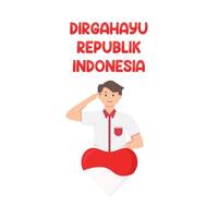 illustratie van dirgahayu republik Indonesië vector