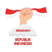 illustratie van dirgahayu republik Indonesië vector