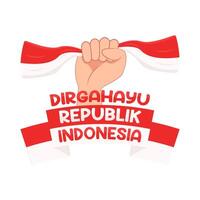 illustratie van dirgahayu republik Indonesië vector