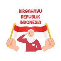 illustratie van dirgahayu republik Indonesië vector