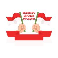 illustratie van dirgahayu republik Indonesië vector