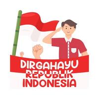 illustratie van dirgahayu republik Indonesië vector