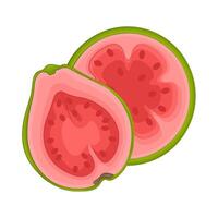 illustratie van voor de helft guava vector