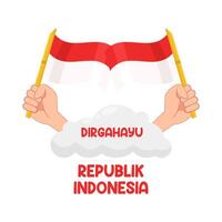 illustratie van dirgahayu republik Indonesië vector