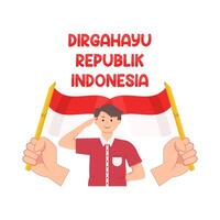 illustratie van dirgahayu republik Indonesië vector