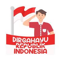 illustratie van dirgahayu republik Indonesië vector