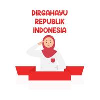 illustratie van dirgahayu republik Indonesië vector