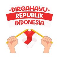 illustratie van dirgahayu republik Indonesië vector