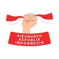 illustratie van dirgahayu republik Indonesië vector