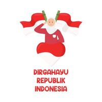 illustratie van dirgahayu republik Indonesië vector