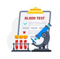 medisch bloed testen. bloed test laboratorium. laboratorium Onderzoek. vector illustratie