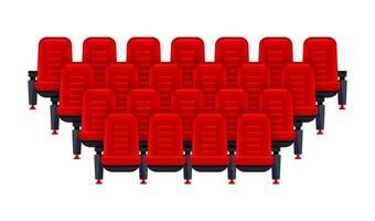 rood film theater stoelen voor comfortabel aan het kijken film. bioscoop stoel. vector illustratie