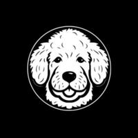 bichon frise - zwart en wit geïsoleerd icoon - vector illustratie