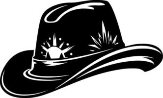 cowboy hoed, zwart en wit vector illustratie