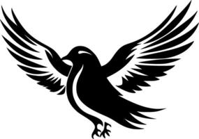 duif - zwart en wit geïsoleerd icoon - vector illustratie
