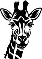 giraffe, zwart en wit vector illustratie