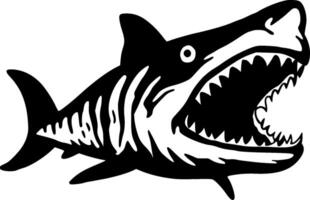 haai, zwart en wit vector illustratie