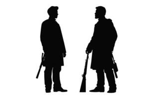 Amerikaans civiel oorlog soldaten silhouet vector, civiel oorlog soldaat zwart silhouetten vector