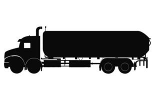 tanker vrachtauto zwart silhouet vector, brandstof tank vrachtauto vector clip art geïsoleerd Aan een wit achtergrond