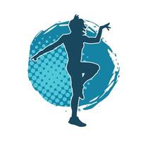 silhouet van een slank vrouw in dans houding. silhouet van een vrouw dansen. vector