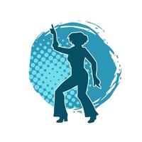 silhouet van een vrouw danser in actie houding. silhouet van een slank vrouw in dansen houding. vector