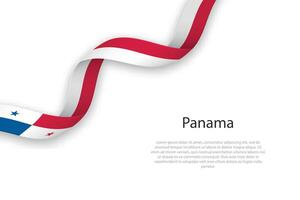 golvend lint met vlag van Panama vector
