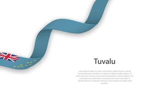 golvend lint met vlag van Tuvalu vector