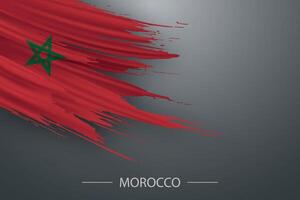 3d grunge borstel beroerte vlag van Marokko vector