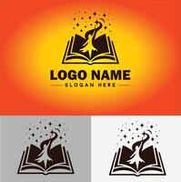 boek logo icoon vector voor boekhandel boek bedrijf uitgeverij encyclopedie bibliotheek onderwijs logo sjabloon