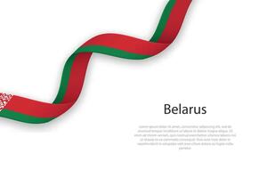golvend lint met vlag van Wit-Rusland vector