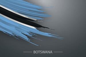 3d grunge borstel beroerte vlag van botswana vector