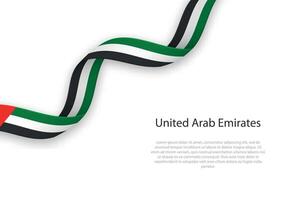 golvend lint met vlag van Verenigde Arabisch emiraten vector