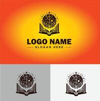 boek logo icoon vector voor boekhandel boek bedrijf uitgeverij encyclopedie bibliotheek onderwijs logo sjabloon
