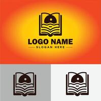 boek logo icoon vector voor boekhandel boek bedrijf uitgeverij encyclopedie bibliotheek onderwijs logo sjabloon