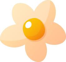 mooi vector icoon van een bloem met zacht roze bloemblaadjes met een geel centrum. voorkant visie, top visie. illustratie van een geïsoleerd bloem Aan een kleurloos achtergrond voor lente, zomer ontwerp