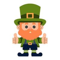 st. Patrick dag. schattig tekenfilm elf van Ierse folklore Aan geïsoleerd achtergrond. vector