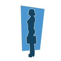 silhouet van een volwassen vrouw in houding vector