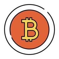 vlak ontwerp van bitcoin, digitaal valuta munt icoon vector