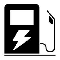 een premie downloaden icoon van elektrisch brandstof pomp vector
